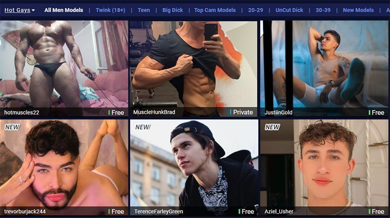 Sexy men showing off on gay sex cams at Supermen.com